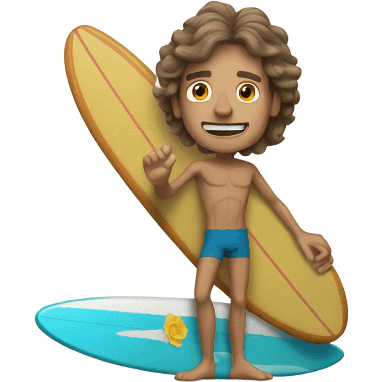 Surfing in Mexico, old brown haired guy emoji