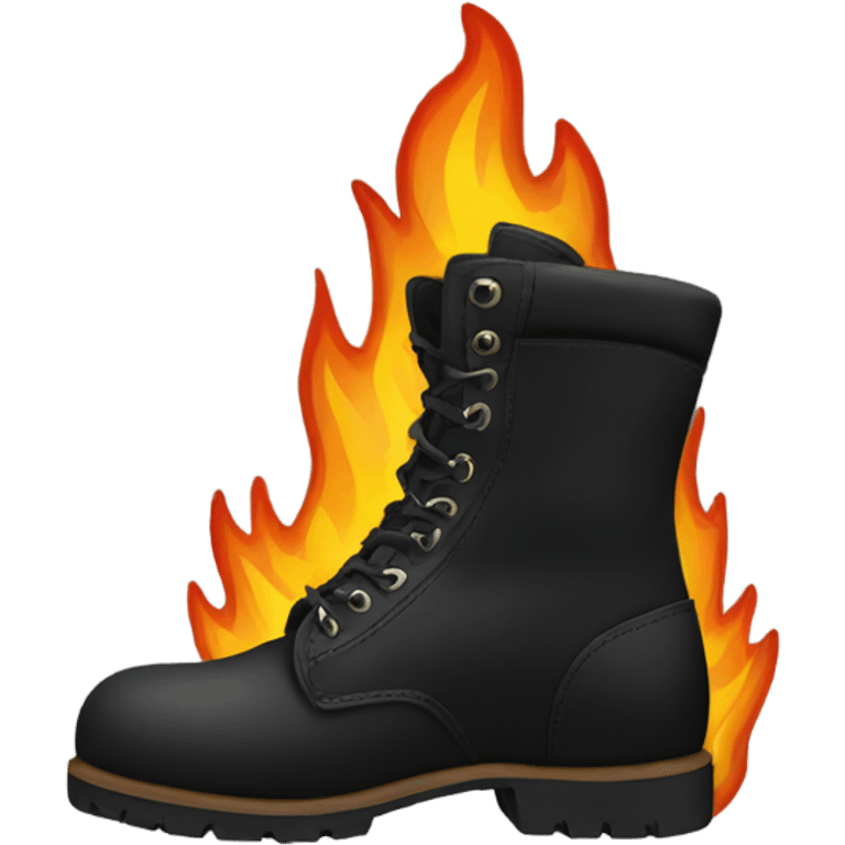 black boots on fire emoji