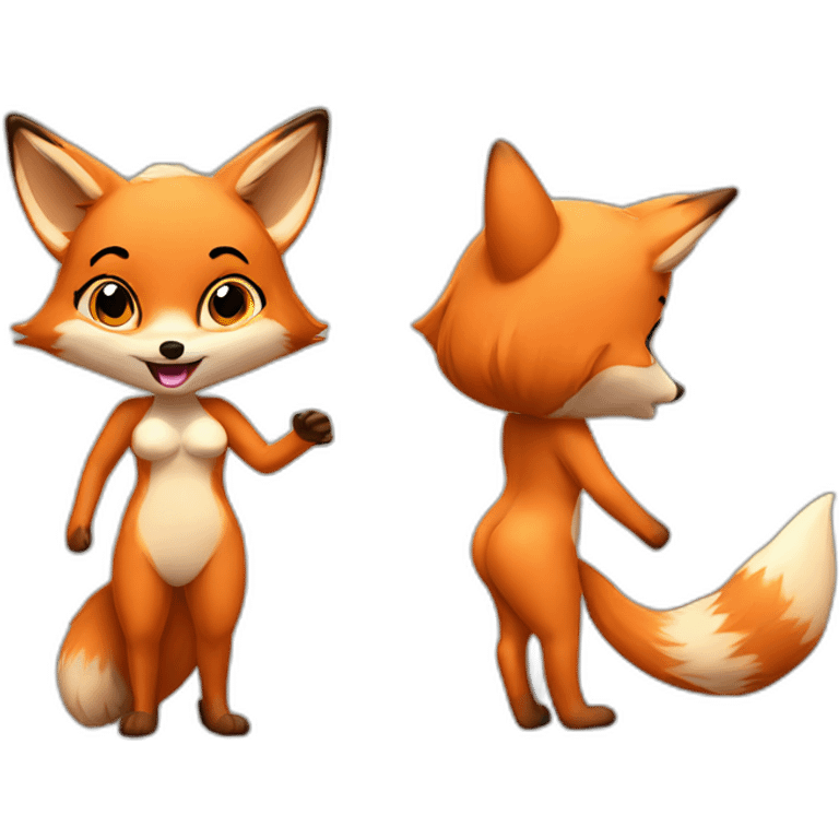 anthropomorphic naturist female fox embarrassed emoji