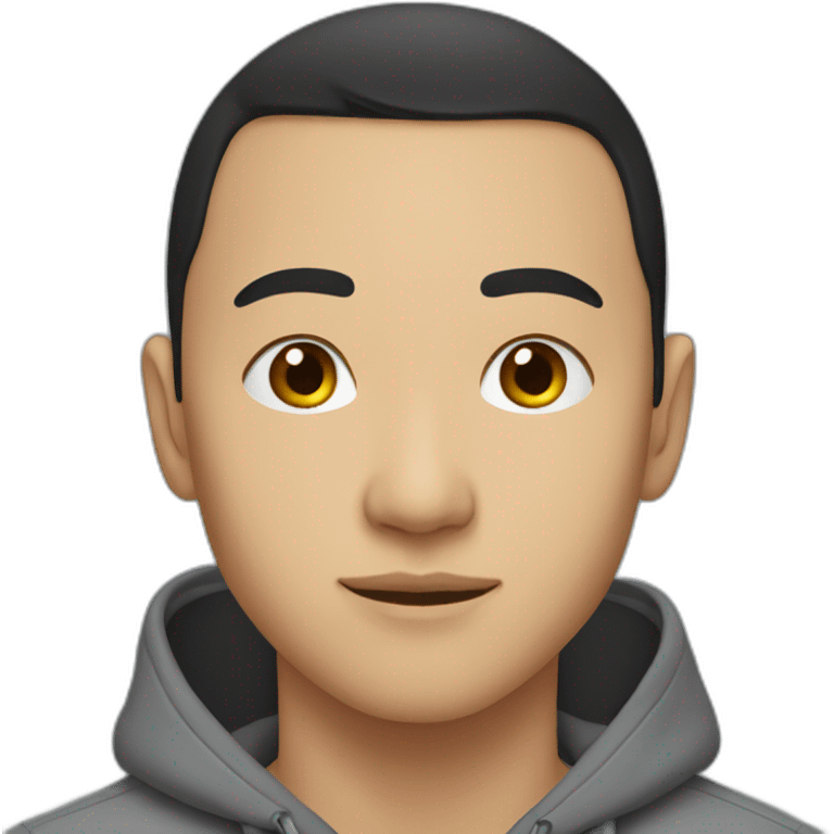 Young kazakh man wearing hoodie emoji