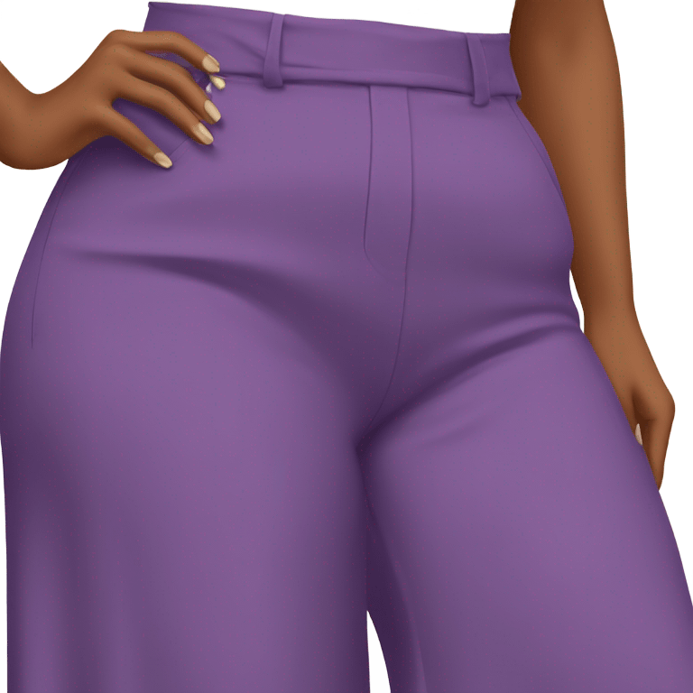 Realistic isolated pair of high waist long wide leg dressy casual pants in purple emoji