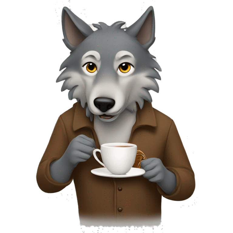 A Wolf with a Cup of tea  emoji