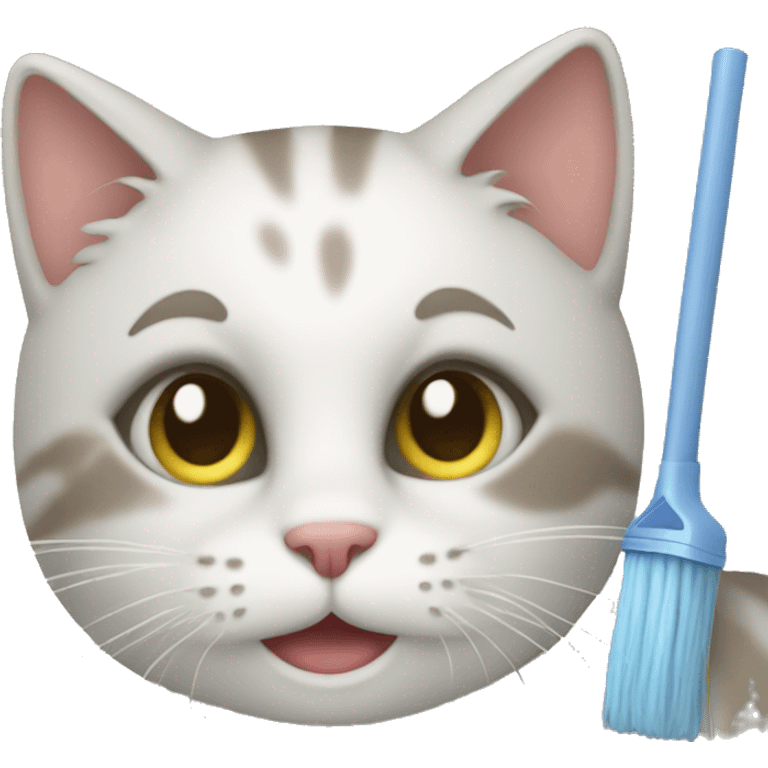 A cat cleaning  emoji