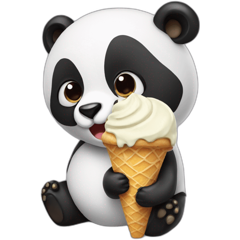 Panda eating ice cream emoji