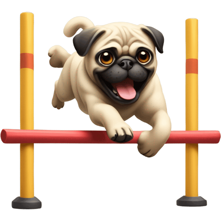 Pug running agility  emoji