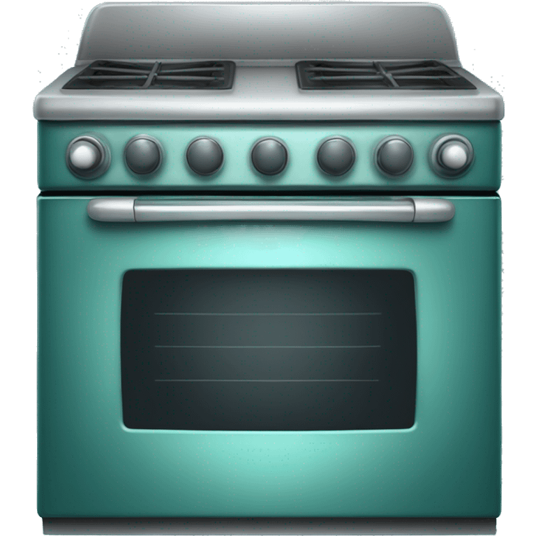 Realistic metallic teal oven isolated.  emoji