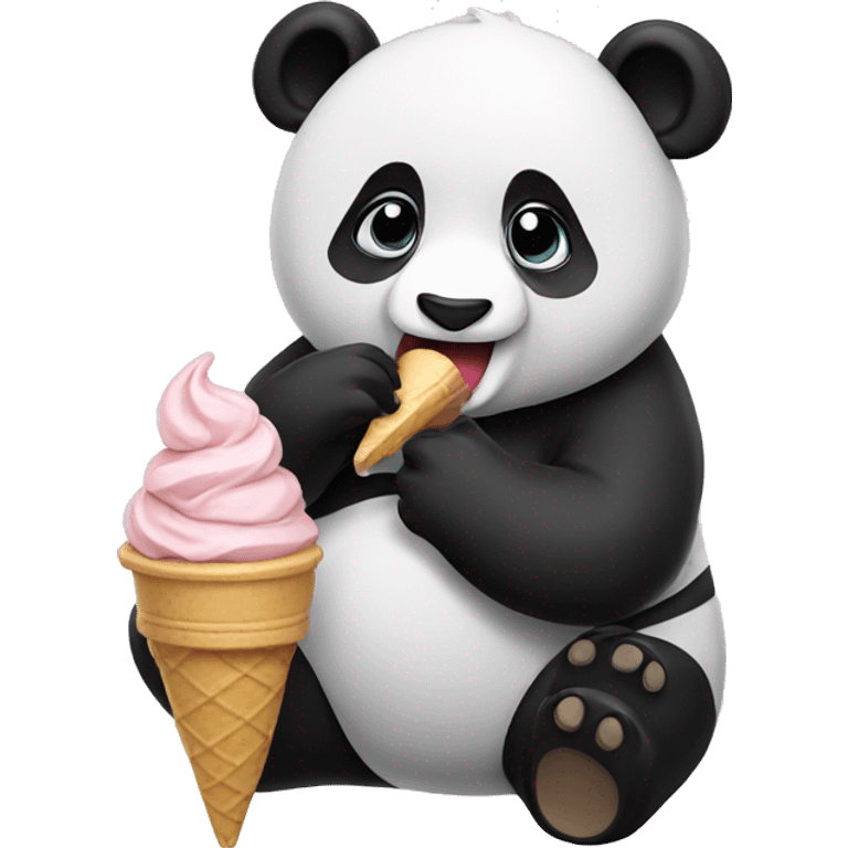 Panda eating ice cream emoji