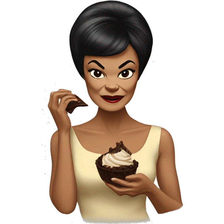 Eartha Kitt eating chocolate  emoji