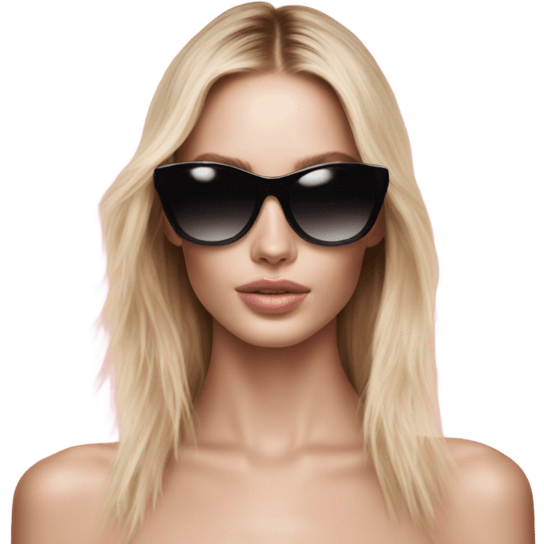 Photo of pale Victoria secret model posing with sunglasses  emoji