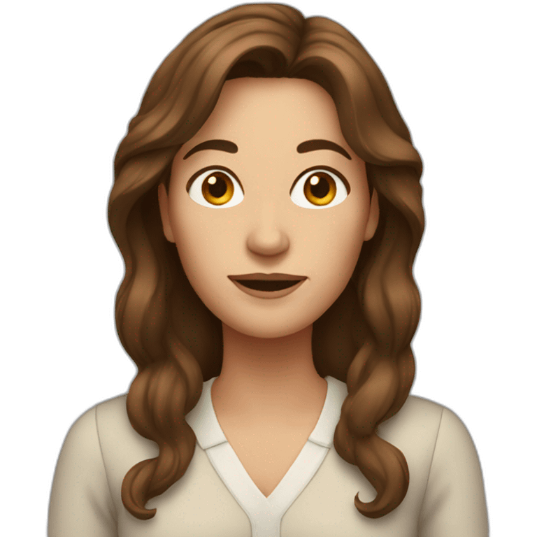 middle age woman with long brown hair emoji