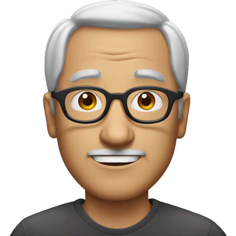 cartoon middle-aged man wearing round glasses emoji