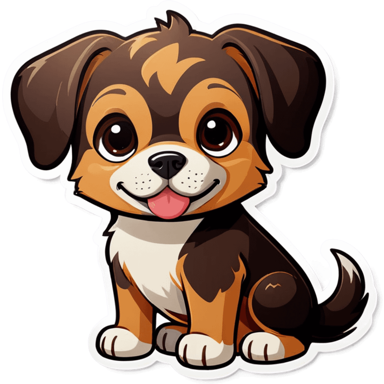 Black and brown cute dog emoji