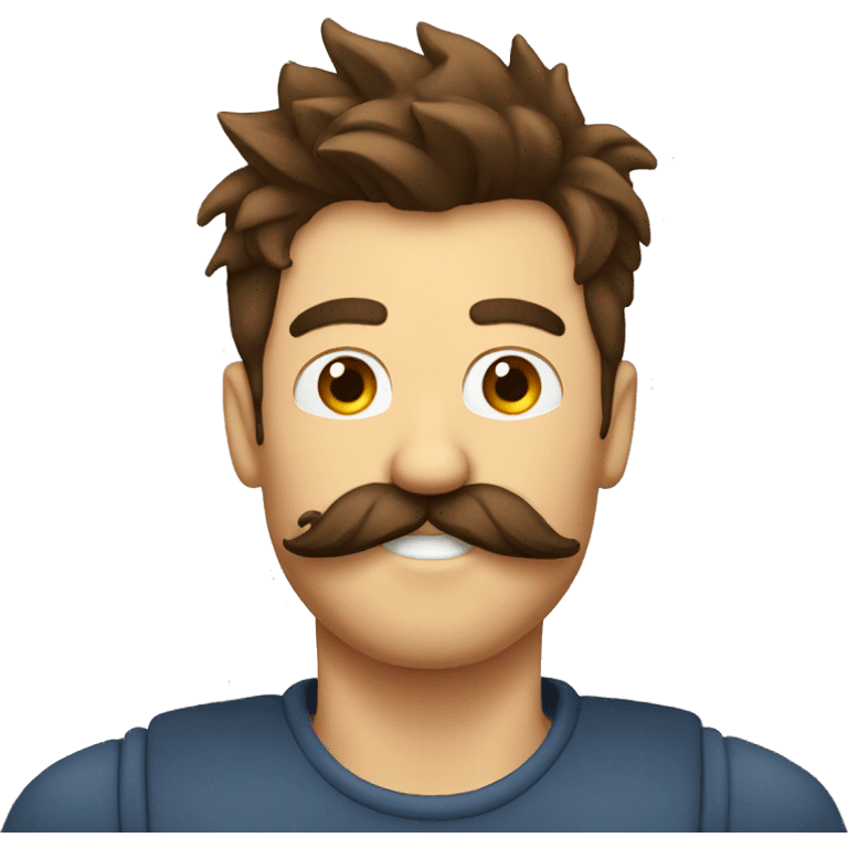 spiked brown hair guy mustache  drinking a beer  emoji