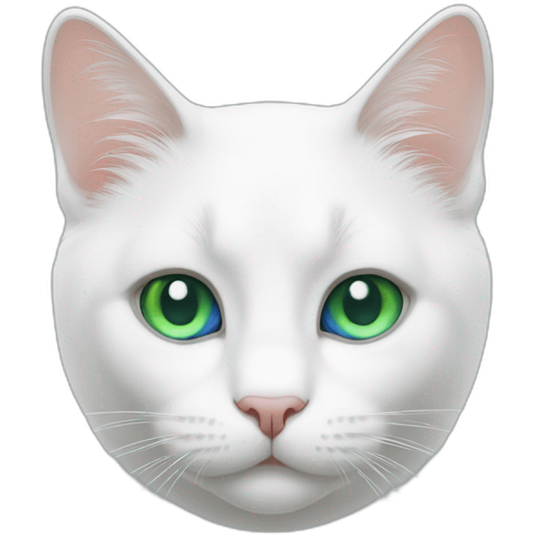 white cat blue green eye emoji