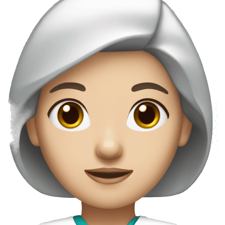 Female vet nurse with brown eyes and white skin emoji