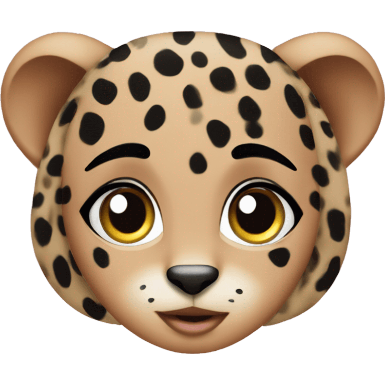 Pink and black cheetah print diva emoji