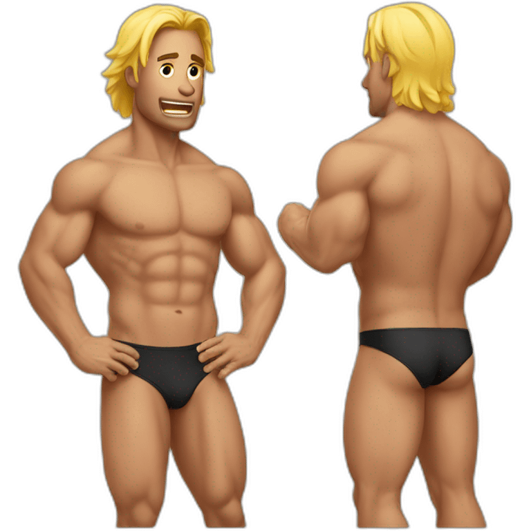 men wrestling bikini emoji