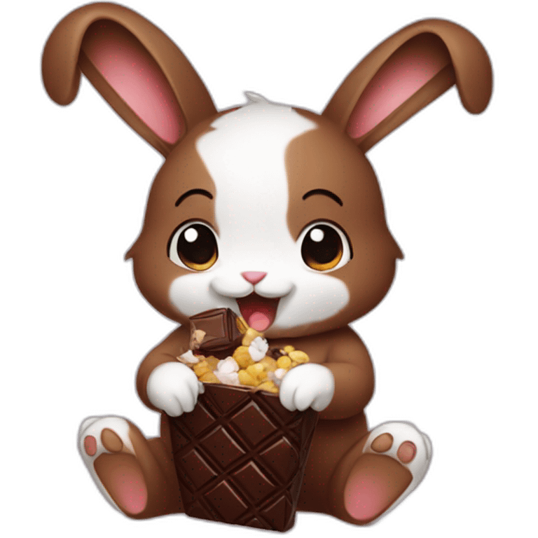 bunny eating chocolate emoji