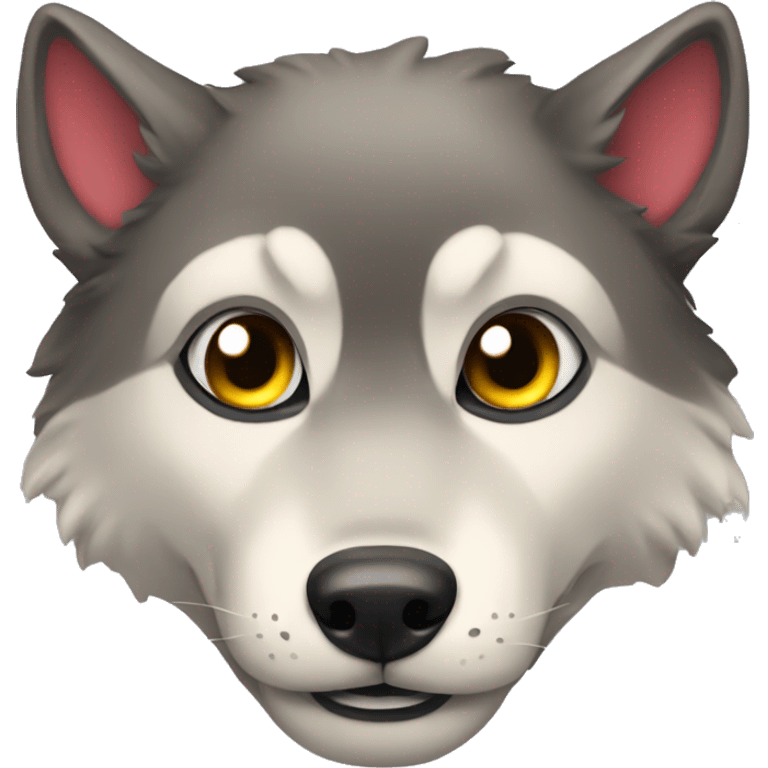 Wolf with heart love eyes  emoji