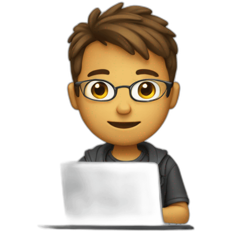 Cute programmer on his laptop emoji