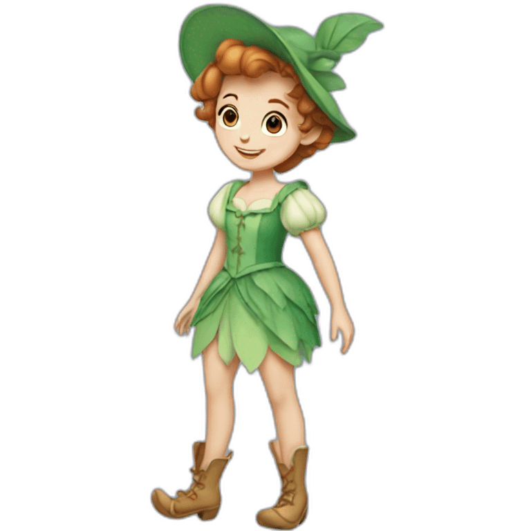 peter pan dressing up as wendy Disney  emoji