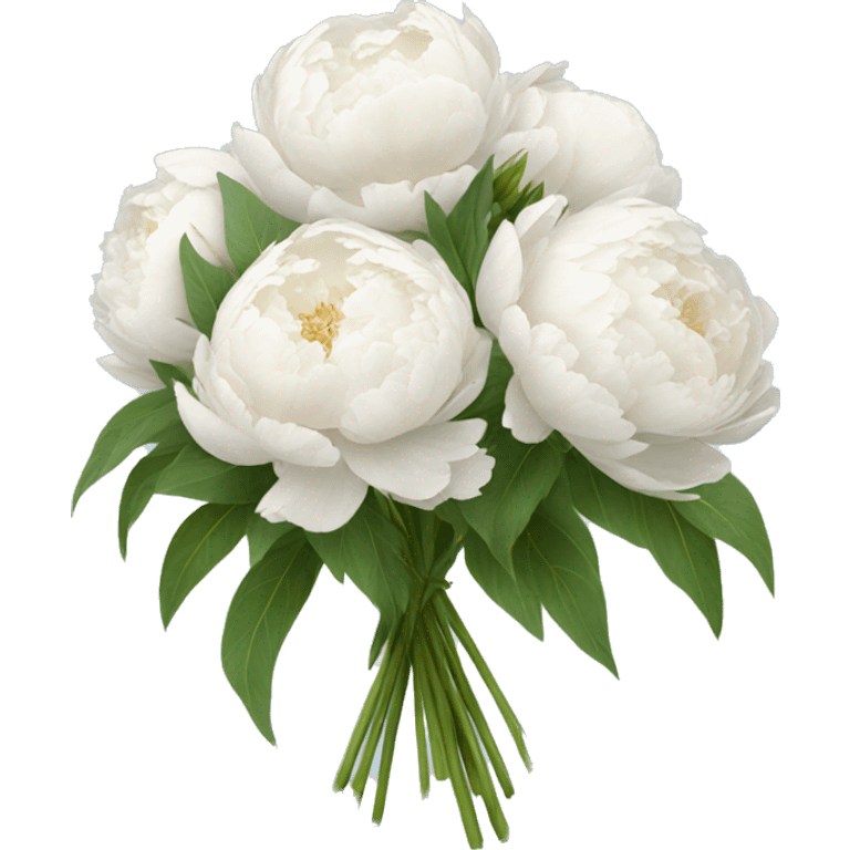 bouquet of white peonies emoji