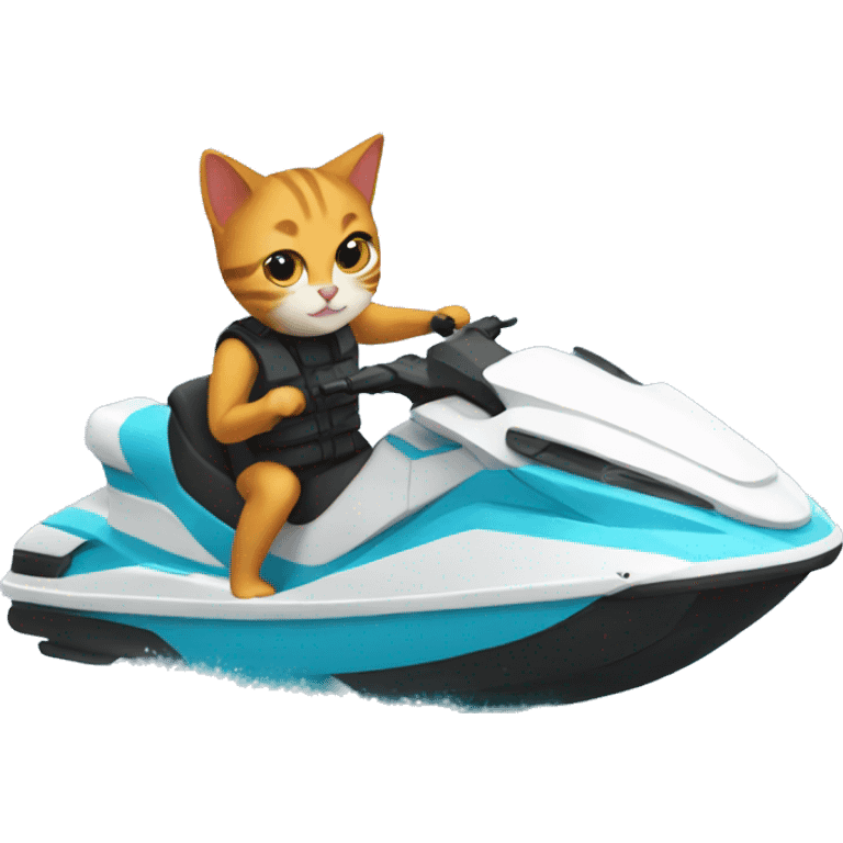 Cat in jetski emoji