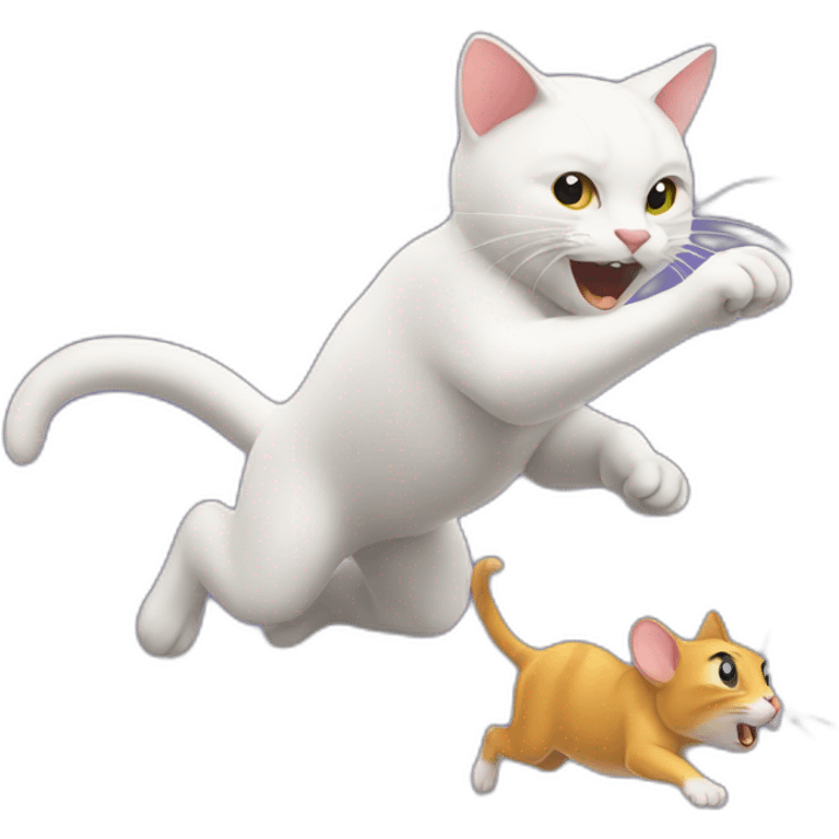 Cat chasing a mouse emoji