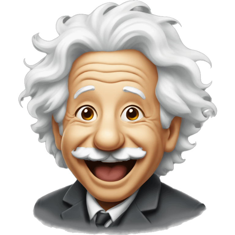 Einstein laughing emoji