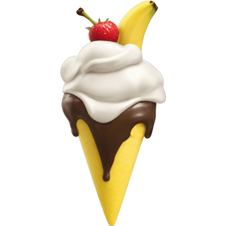 banana split sundae  emoji