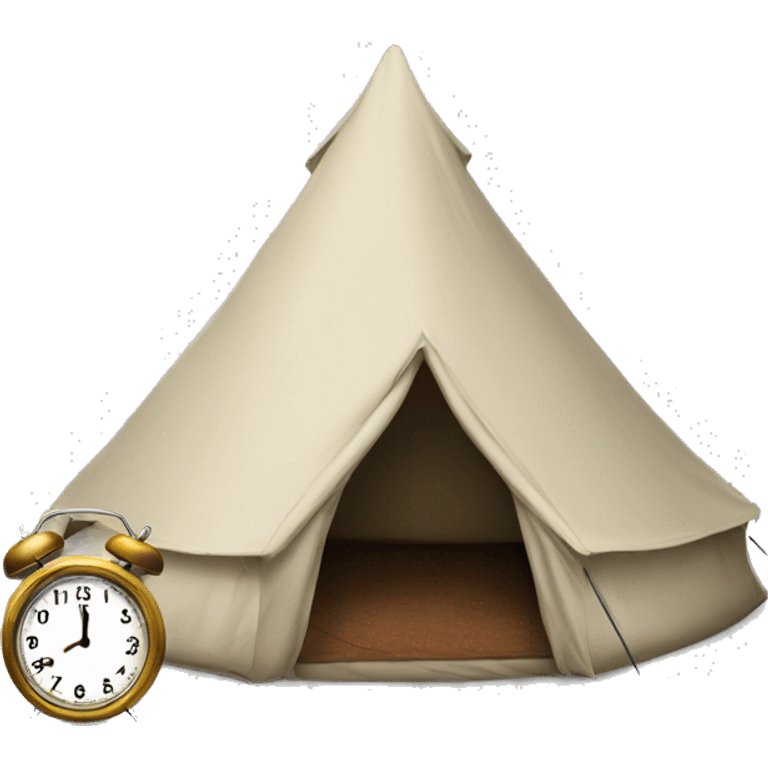 Tent with clock time 10 emoji