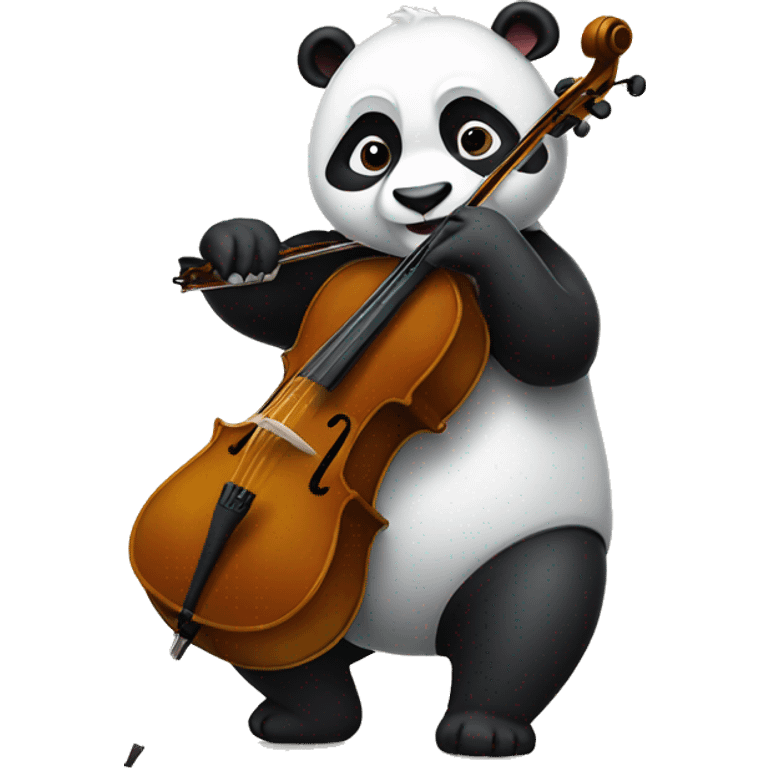 Panda playing a cello emoji