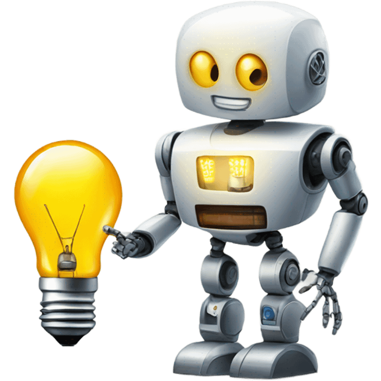 robot and a light bulb emoji