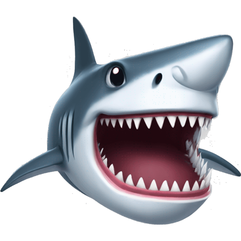 evil shark with a bit of silly emoji