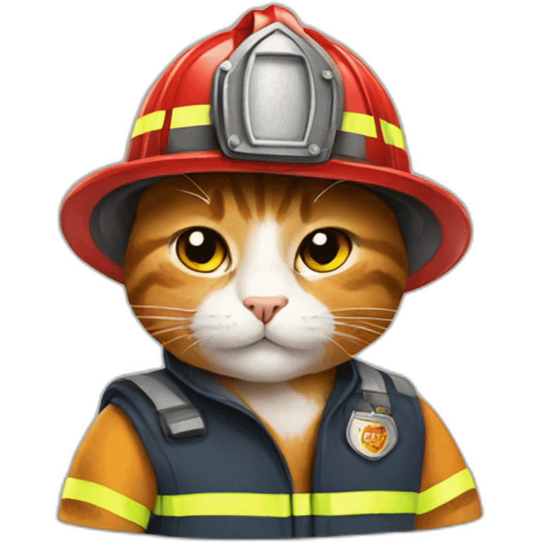 cats wear firefighter uniforms emoji