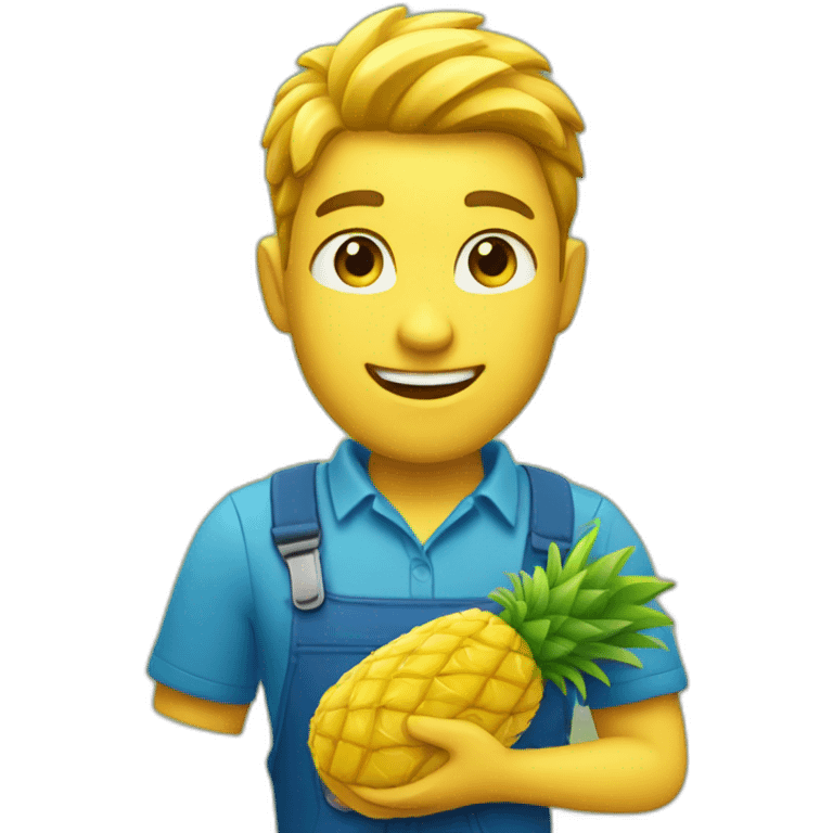 supermarket employee with pineapple in hand emoji