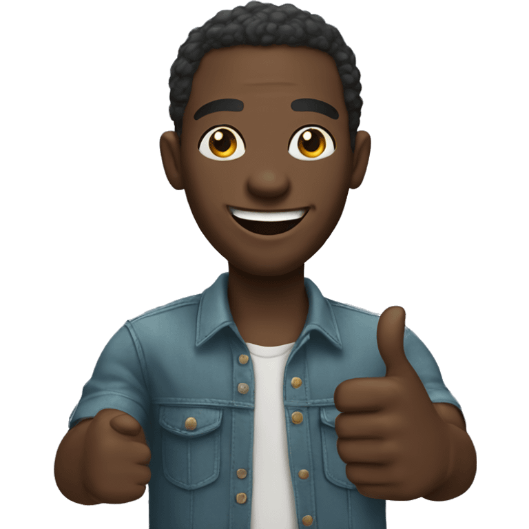 African man showing thumbs up emoji