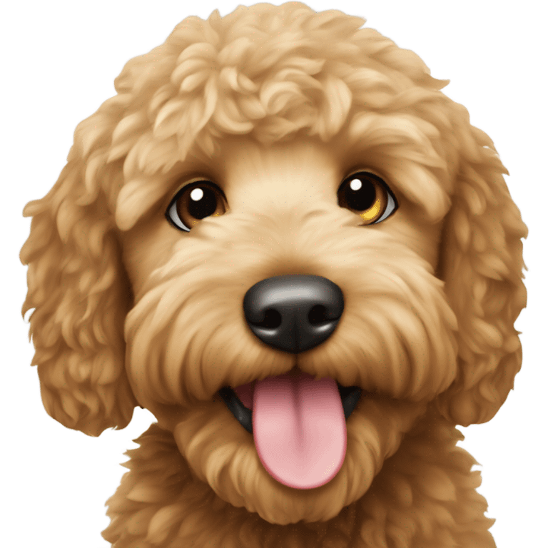 Mini goldendoodle with squirrel in mouth  emoji