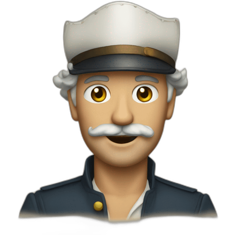 Dick Sand at the helm of the schooner emoji