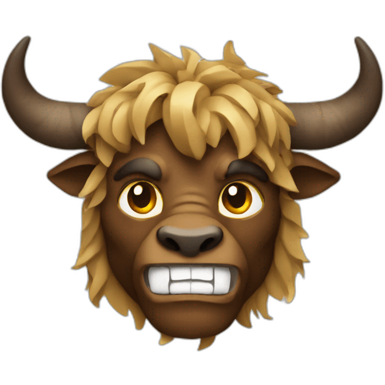 minotaur created from paper emoji