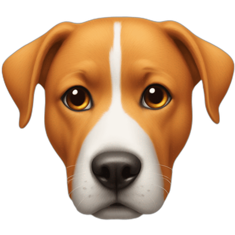 Un chien avec une mandarine emoji