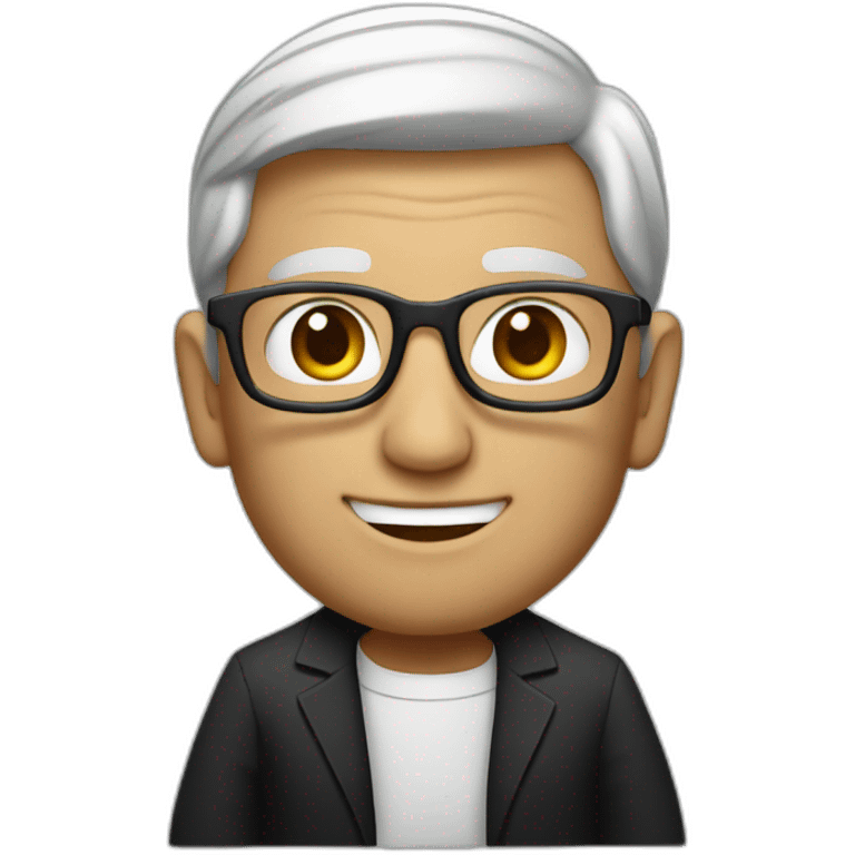 tim cook with black macbook emoji