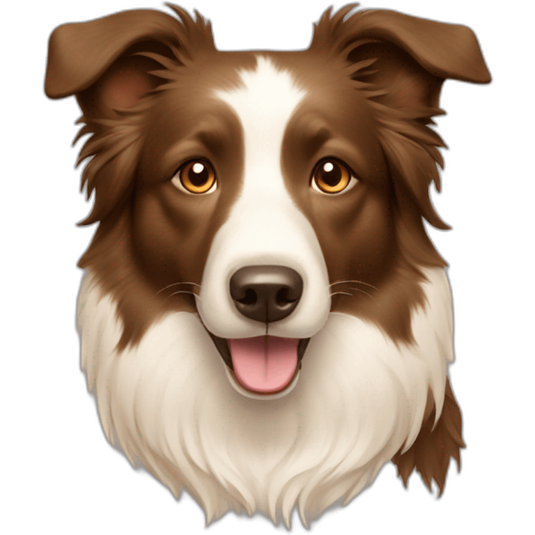 border collie dog light brown cream emoji