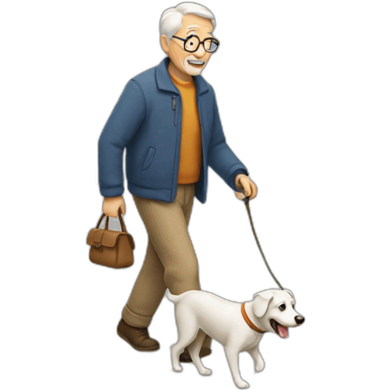 old man walking dog emoji