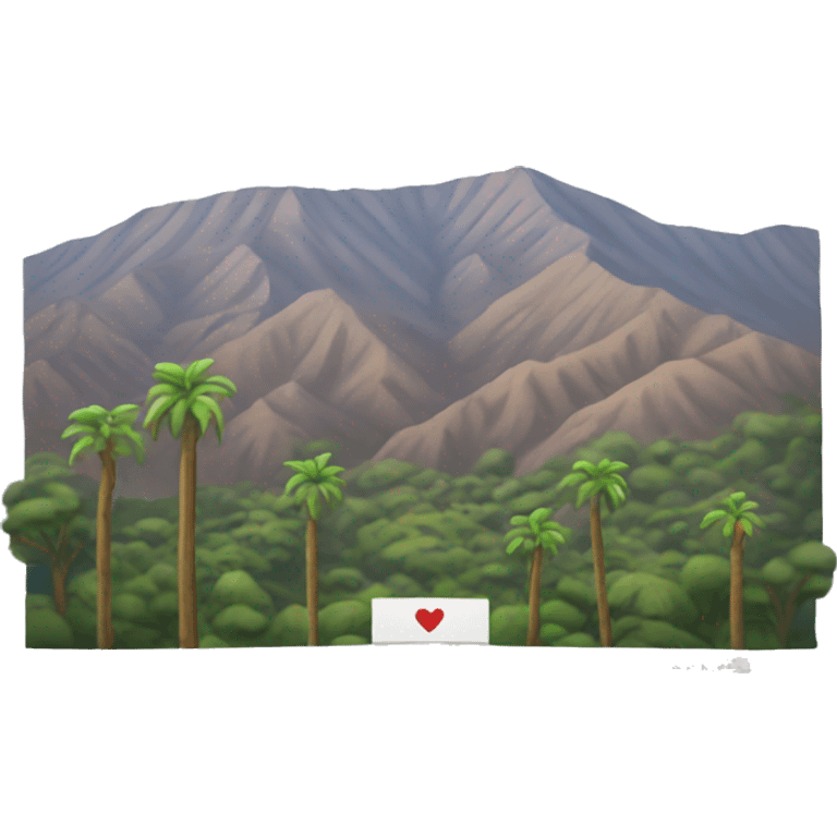 Hollywood sign with clear background and mountain emoji