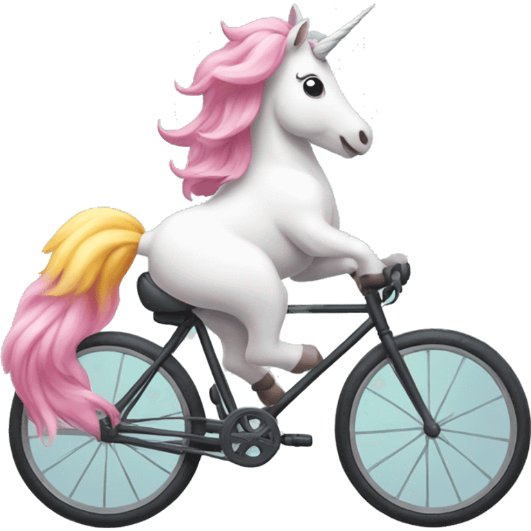 Unicorn riding a bike emoji