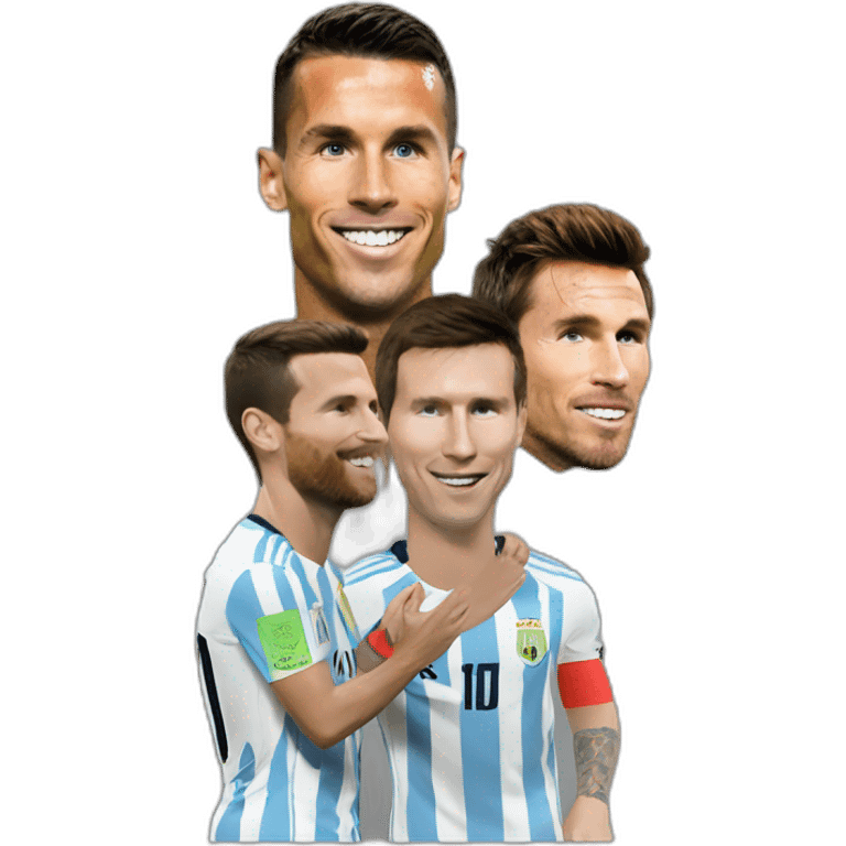 Macron avec ronaldo et messi emoji