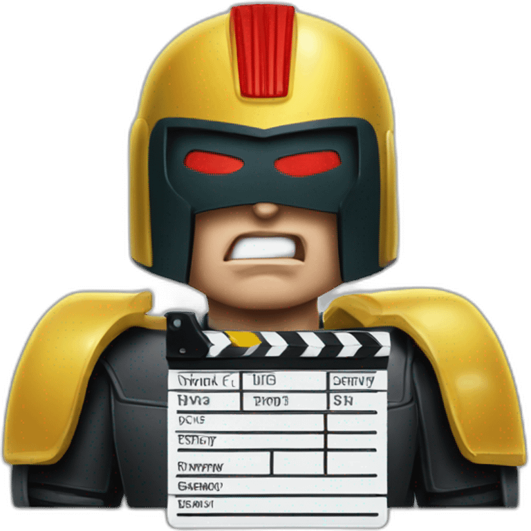 judge dredd with clapperboard visor emoji