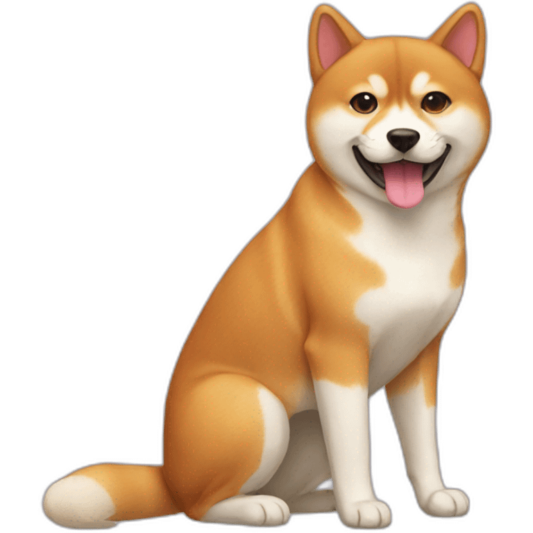 a cat with a shiba inu emoji