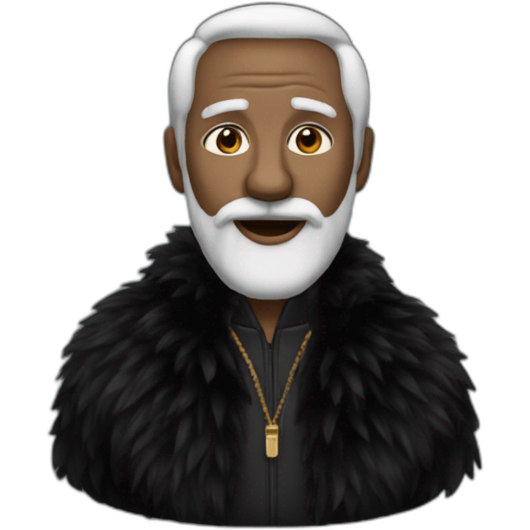 black Fur coat old white man emoji